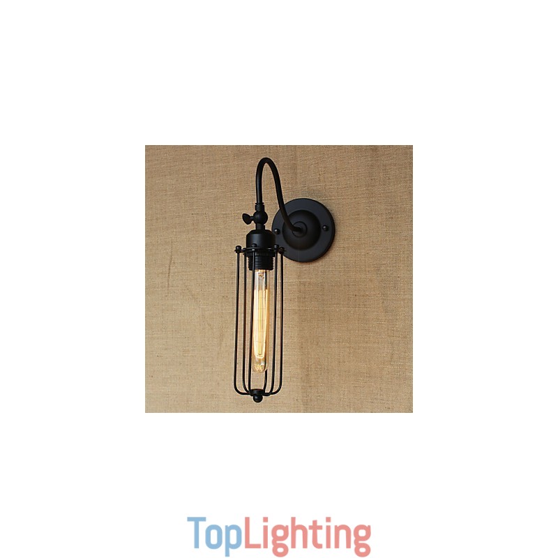 Art Minimalist Matte Black American Country Living Room Lamp Bedroom Balcony Wall Lamp Bedside Lamp