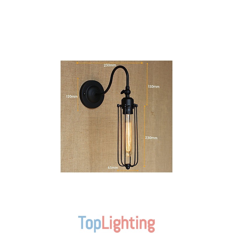 Art Minimalist Matte Black American Country Living Room Lamp Bedroom Balcony Wall Lamp Bedside Lamp