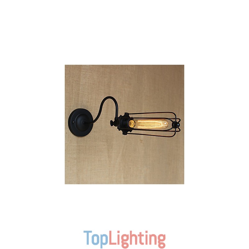 Art Minimalist Matte Black American Country Living Room Lamp Bedroom Balcony Wall Lamp Bedside Lamp