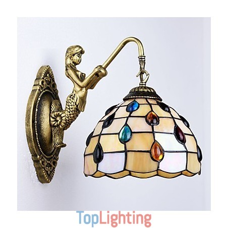 European Mediterranean Contracted Rural Creative Wrought Iron Wall Lamp Glass Lights European Mediterranean Contracted Rural Creative Wrought Iron Wall Lamp Glass Lights