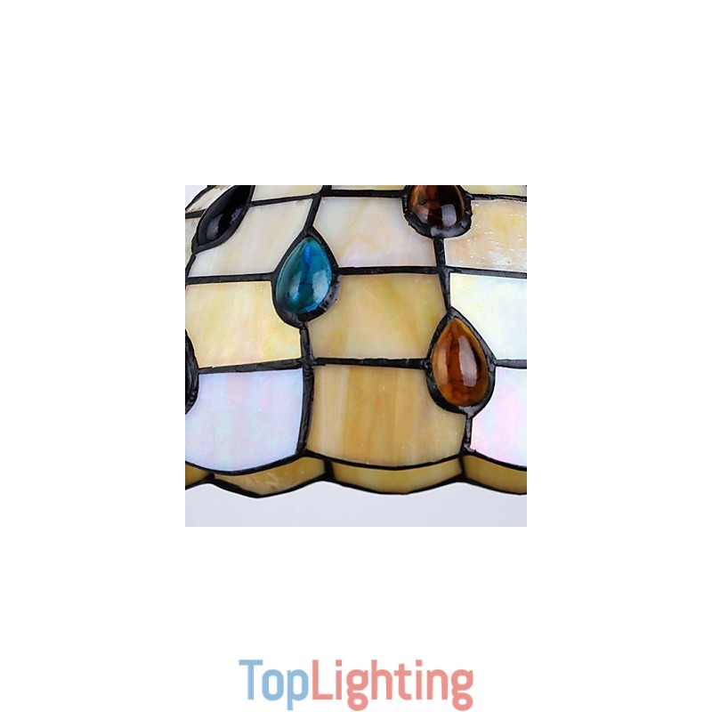 European Mediterranean Contracted Rural Creative Wrought Iron Wall Lamp Glass Lights