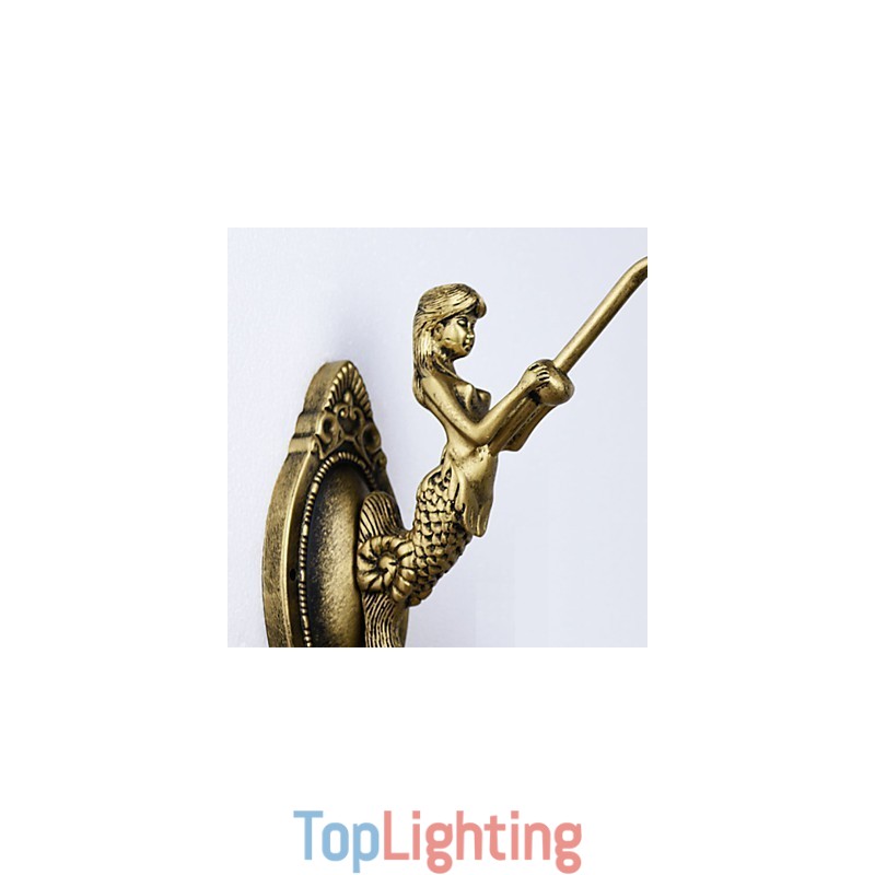 European Mediterranean Contracted Rural Creative Wrought Iron Wall Lamp Glass Lights