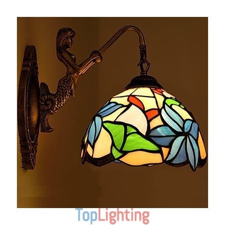 European Contracted Rural Creative Wrought Iron Wall Lamp Glass Lights European Contracted Rural Creative Wrought Iron Wall Lamp Glass Lights