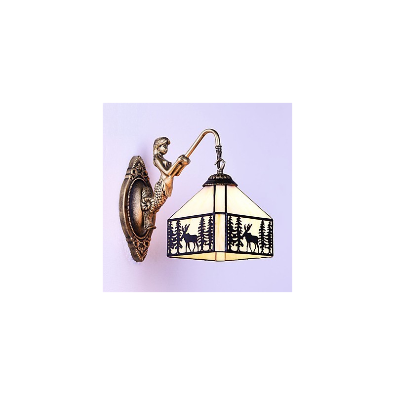 Christmas Deer European Contracted Rural Creative Wrought Iron Wall Lamp Glass Lights