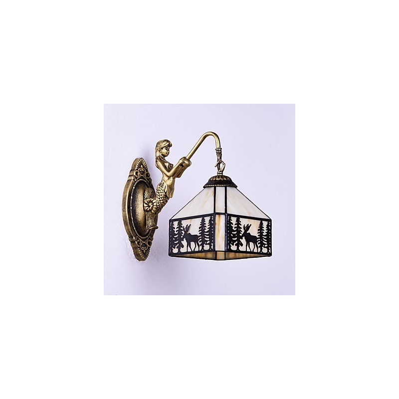 Christmas Deer European Contracted Rural Creative Wrought Iron Wall Lamp Glass Lights