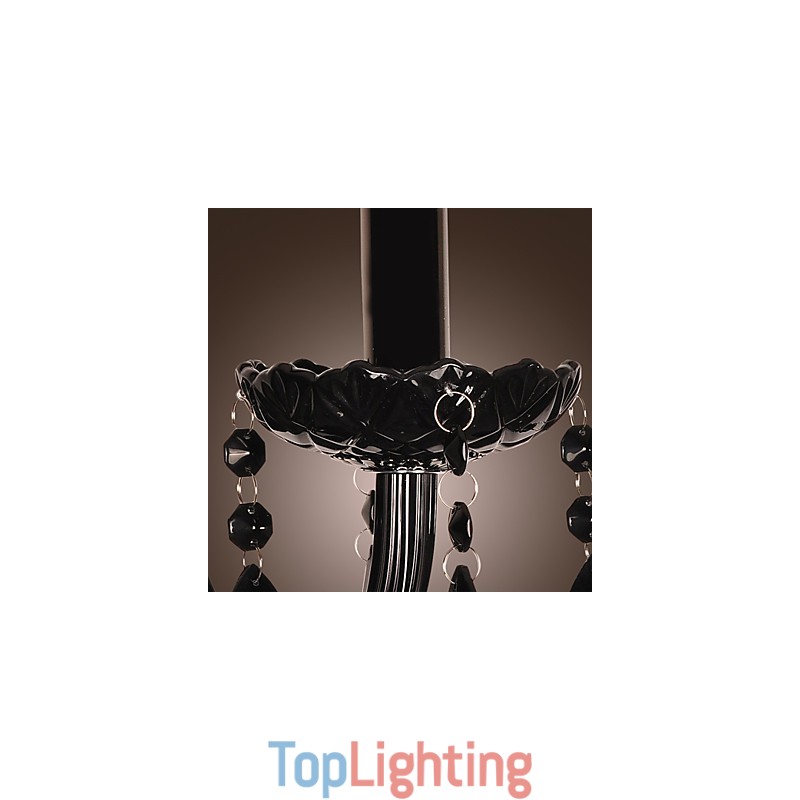 Black Crystal Wall Light with Candle Bulb
