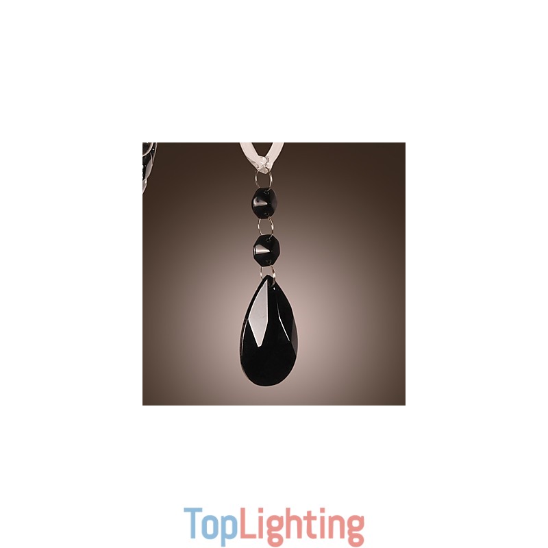 Black Crystal Wall Light with Candle Bulb