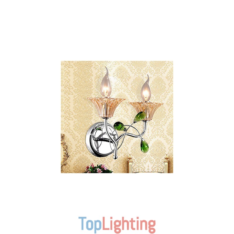 Wall Sconces Bathroom Lighting Candle Wall Lights Crystal Modern Contemporary Metal