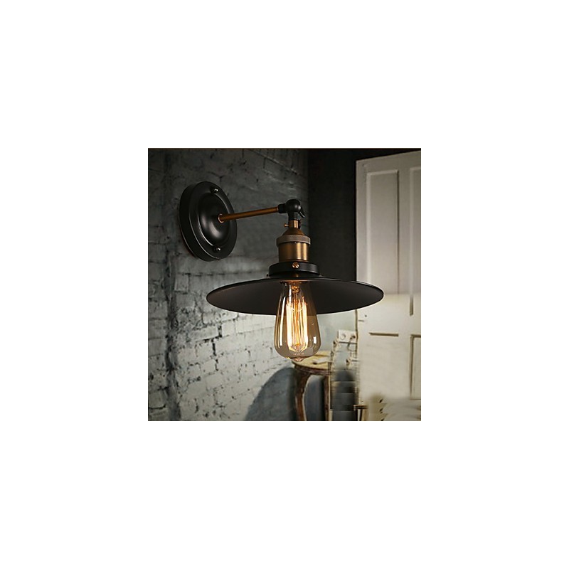 Creative Nordic Light Single Head Black Umbrella Wall Lamp Restoring Ancient Ways Light