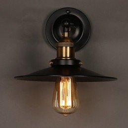 Creative Nordic Light Single Head Black Umbrella Wall Lamp Restoring Ancient Ways Light