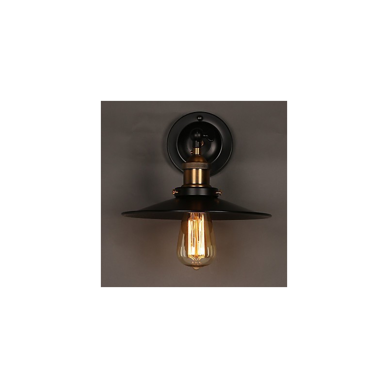 Creative Nordic Light Single Head Black Umbrella Wall Lamp Restoring Ancient Ways Light