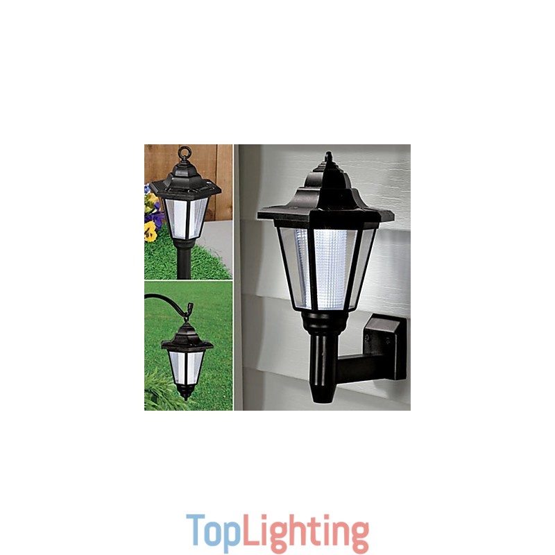 Solar Powered Outdoor Garden Path Yard Security Wall Light Landscape Lamp