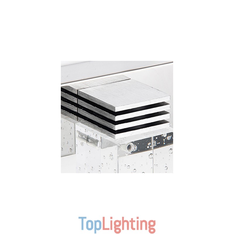 Modern Wall Light with Glass Bubble Cubic Shade Mirror Front Style