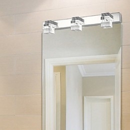 Modern Wall Light with Glass Bubble Cubic Shade Mirror Front Style