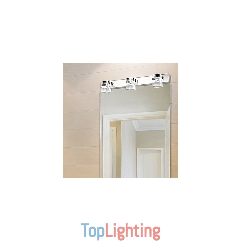 Modern Wall Light with Glass Bubble Cubic Shade Mirror Front Style
