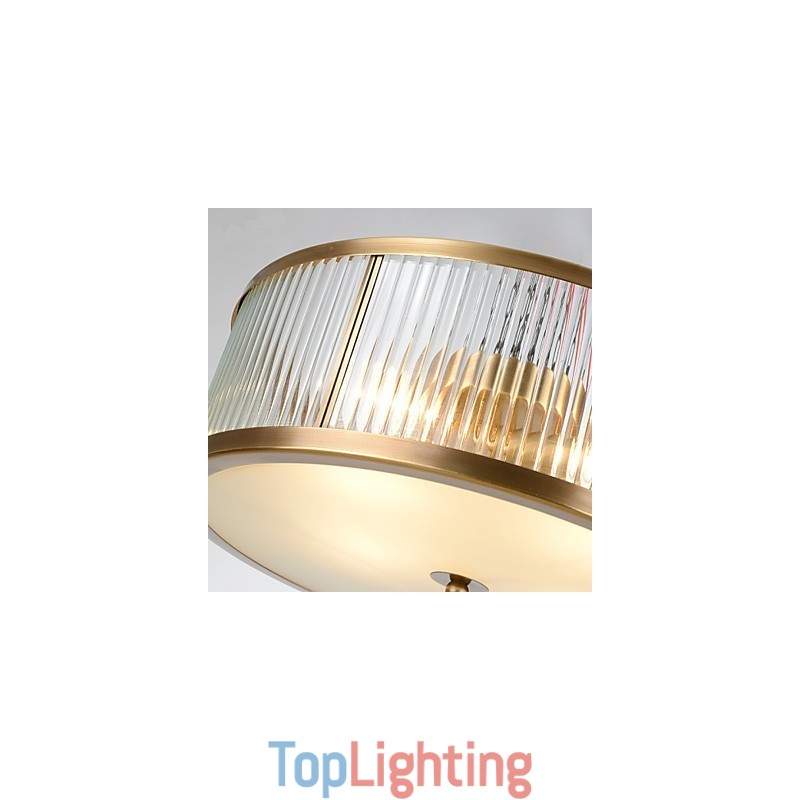 Traditional Classic Rustic Lodge Brass Metal Flush Mount
