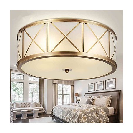 Traditional Classic Rustic Lodge Brass Metal Flush Mount Traditional Classic Rustic Lodge Brass Metal Flush Mount