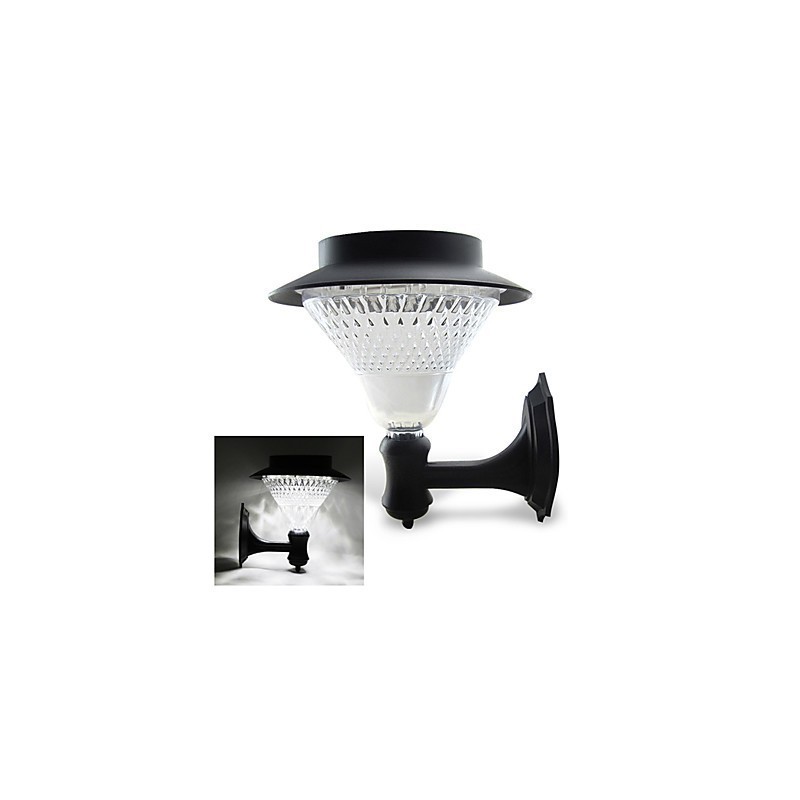 Outdoor Solar Power White Villa Wall Mount Garden Courtyard Door Path Light Lamp
