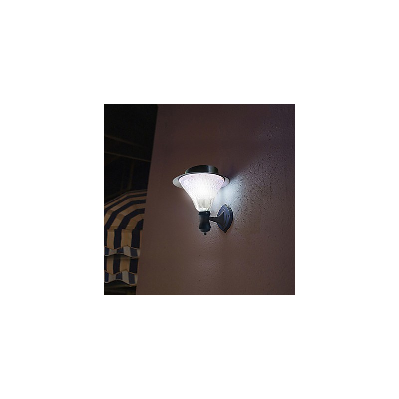 Outdoor Solar Power White Villa Wall Mount Garden Courtyard Door Path Light Lamp
