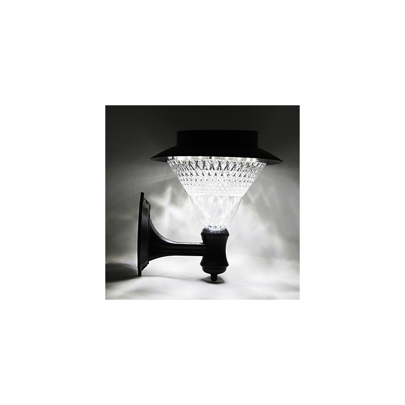 Outdoor Solar Power White Villa Wall Mount Garden Courtyard Door Path Light Lamp