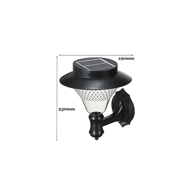 Outdoor Solar Power White Villa Wall Mount Garden Courtyard Door Path Light Lamp
