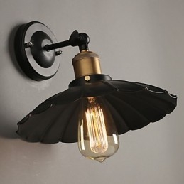 Ccreative Staircase Restoring Ancient Ways Single Head Black Dress Wrought Iron Wall Lamp