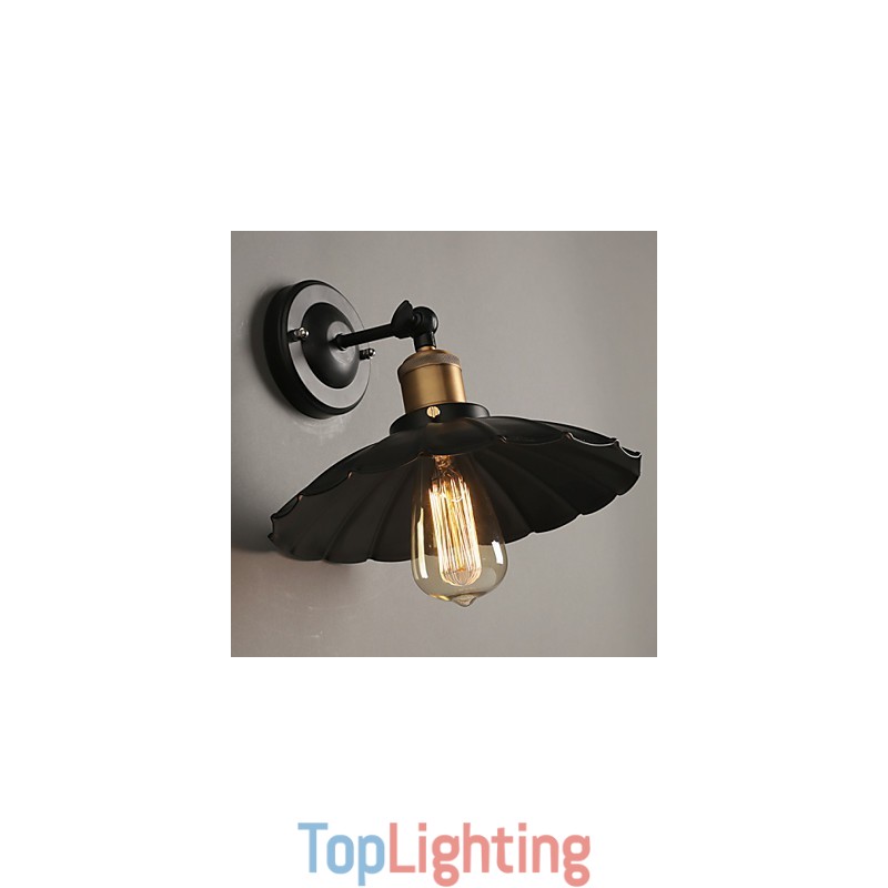 Ccreative Staircase Restoring Ancient Ways Single Head Black Dress Wrought Iron Wall Lamp