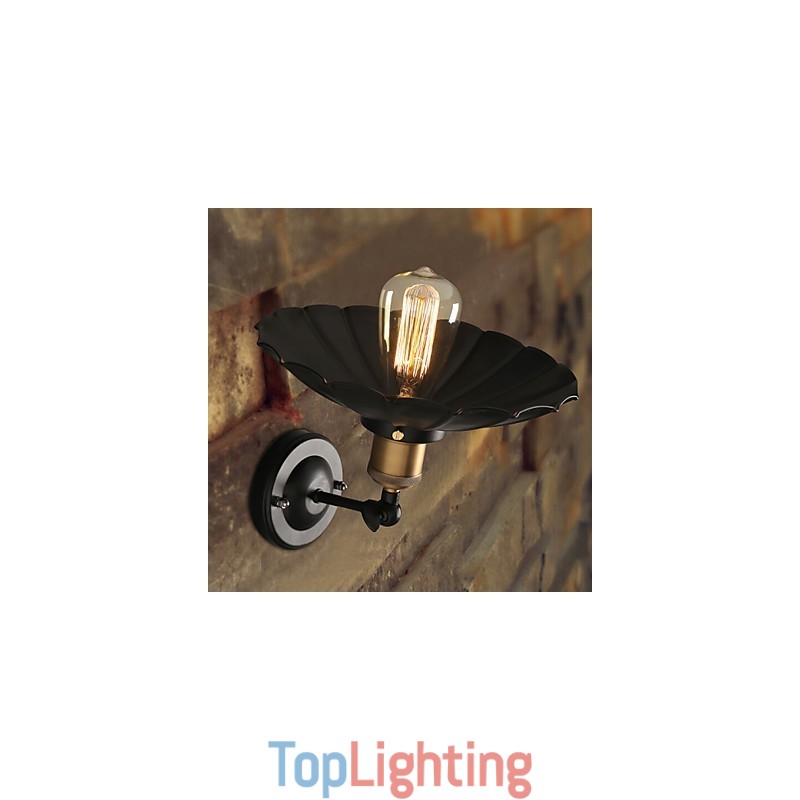 Ccreative Staircase Restoring Ancient Ways Single Head Black Dress Wrought Iron Wall Lamp