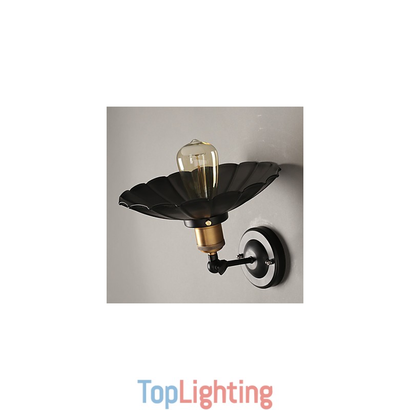 Ccreative Staircase Restoring Ancient Ways Single Head Black Dress Wrought Iron Wall Lamp
