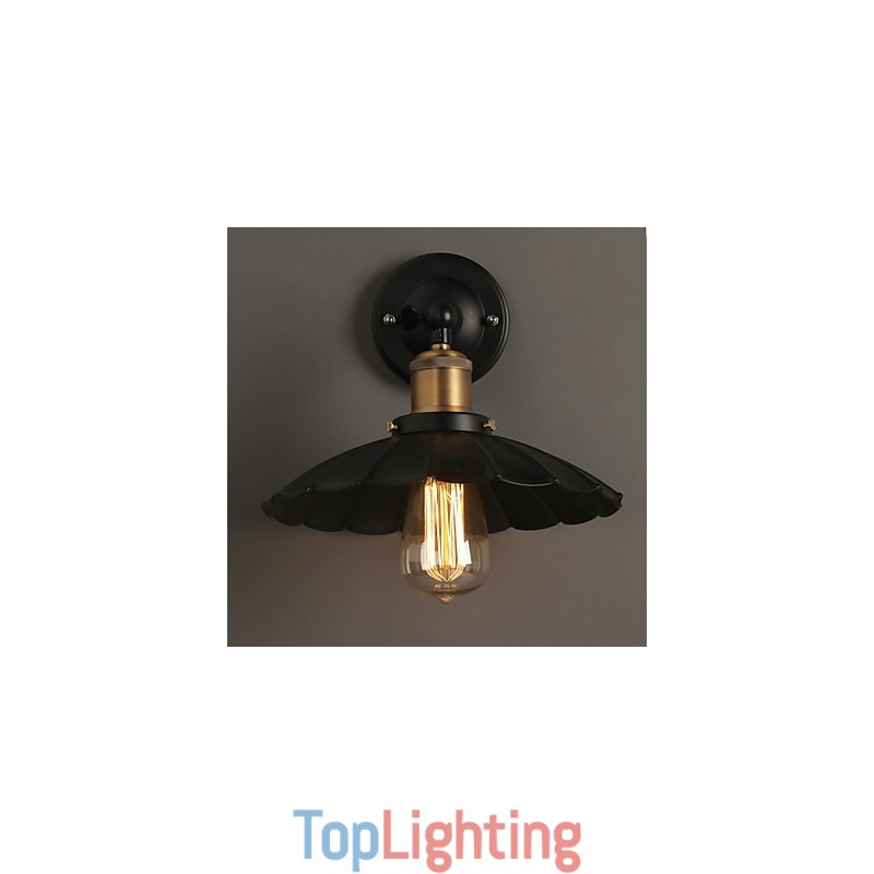 Ccreative Staircase Restoring Ancient Ways Single Head Black Dress Wrought Iron Wall Lamp