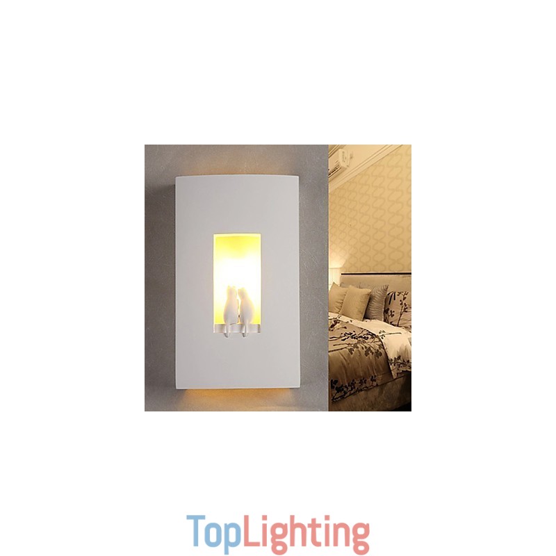 Fashion Warm Children Room Hanging Light Creative Kitty Plaster Wall Lamp Lights