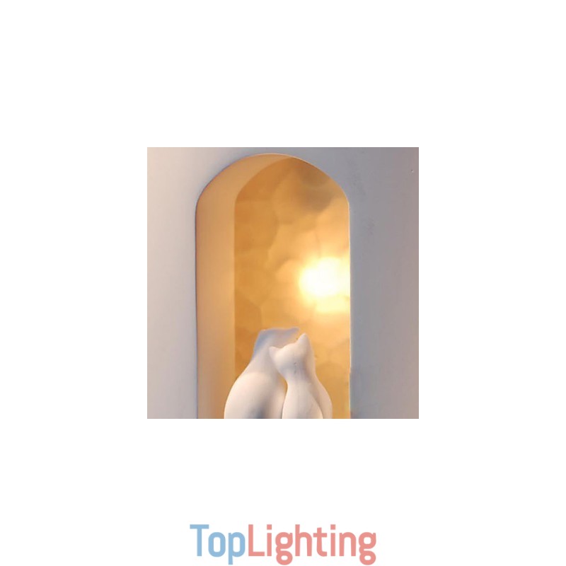 Fashion Warm Children Room Hanging Light Creative Kitty Plaster Wall Lamp Lights