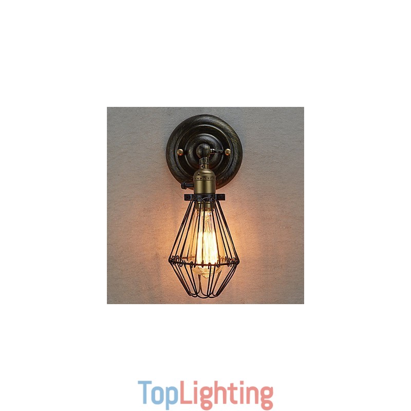 Vintage Style Industrial Opening and Closing Light Wall Sconce Cage Lamp Loft Restoring Ancient Ways Wall Lamp