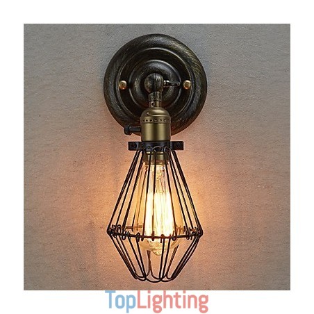 Vintage Style Industrial Opening and Closing Light Wall Sconce Cage Lamp Loft Restoring Ancient Ways Wall Lamp