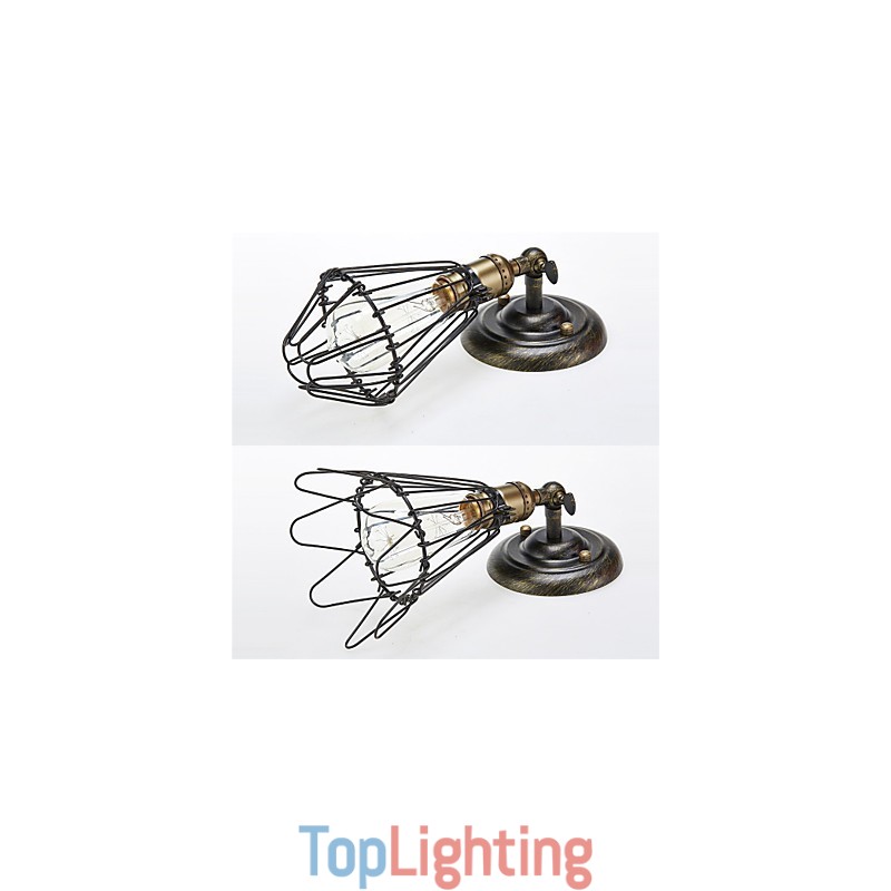 Vintage Style Industrial Opening and Closing Light Wall Sconce Cage Lamp Loft Restoring Ancient Ways Wall Lamp