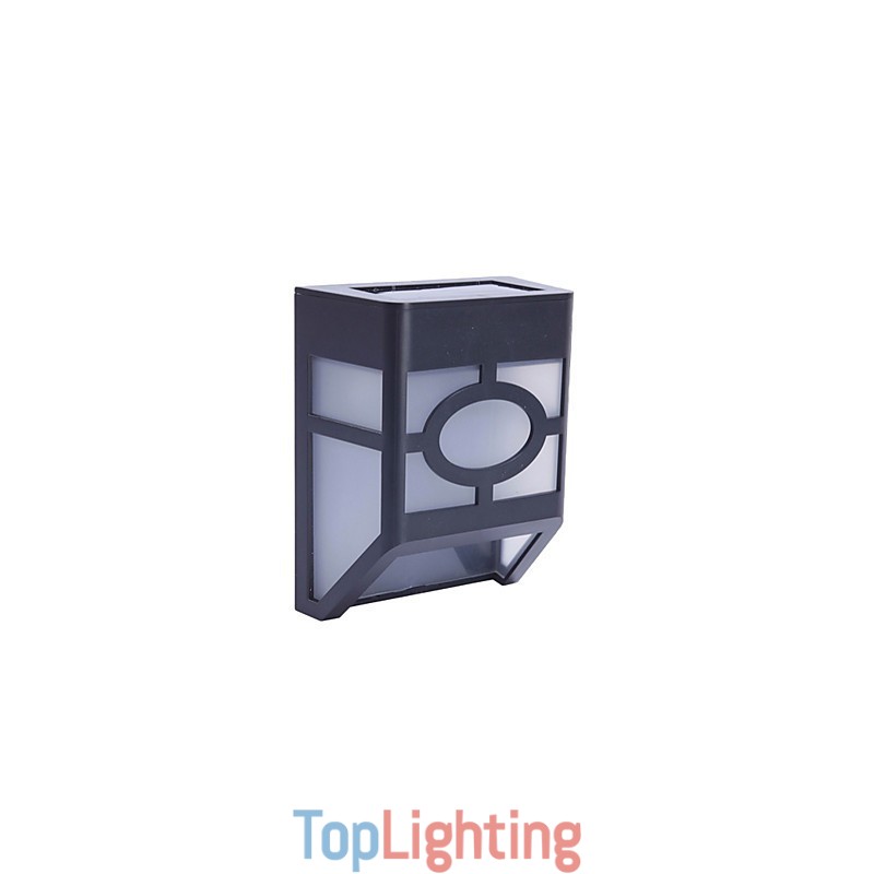 Warm Yellow Solar Powered Wall Mount 2 Lantern Light Deck Lamp