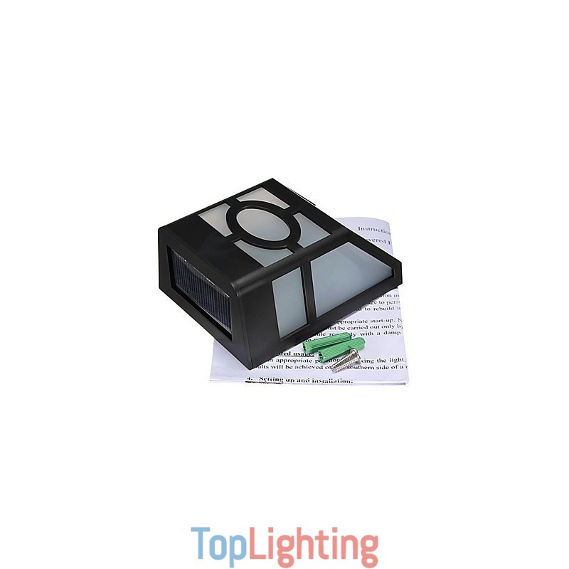 Warm Yellow Solar Powered Wall Mount 2 Lantern Light Deck Lamp