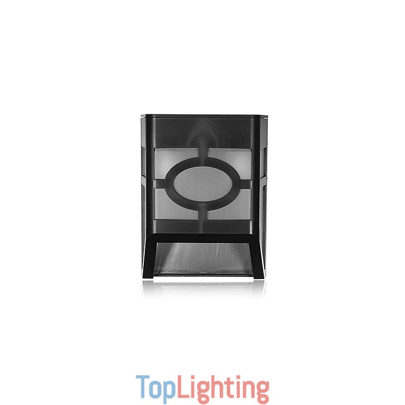 Warm Yellow Solar Powered Wall Mount 2 Lantern Light Deck Lamp