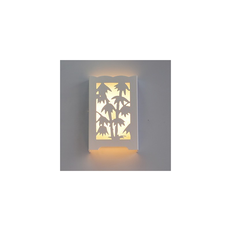 Modern Creative White Carve Patterns Or Designs On Woodwork Bamboo Wall Lamp Lights