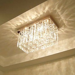 Modern Contemporary Crystal Metal Flush Mount