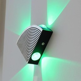 Fan Wall Lamp Four Lights Green Aluminium Acrylic