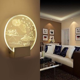 Acrylic Wall Lamp PVC Lamp Light Modern Contemporary Metal