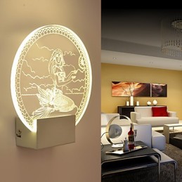 Acrylic Wall Lamp PVC Lamp Light Modern Contemporary Metal