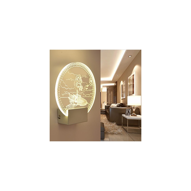 Acrylic Wall Lamp PVC Lamp Light Modern Contemporary Metal