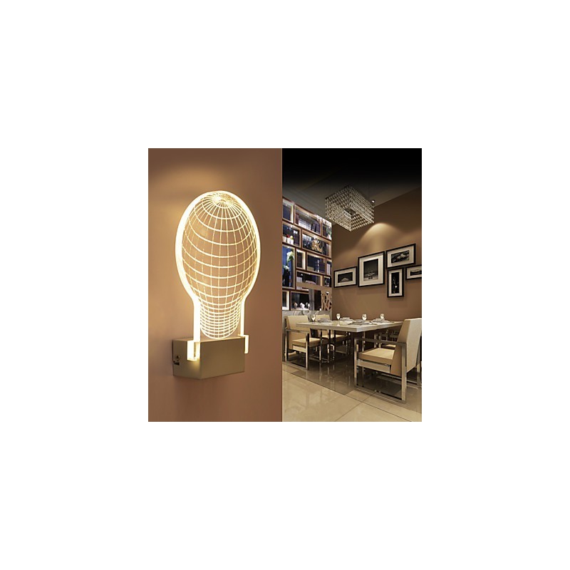 Acrylic Wall Lamp PVC Lamp Light Chip Modern Contemporary Metal
