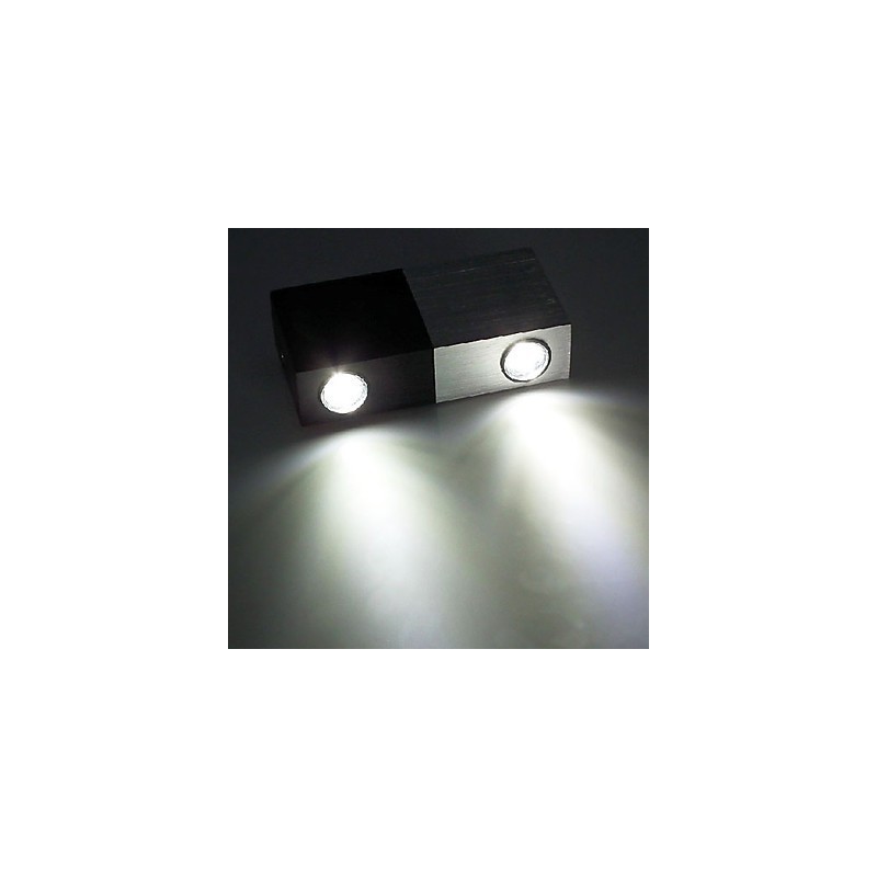 Modern Wall Light with Half Silver Half Black Chic Design Cubic Body 2 s