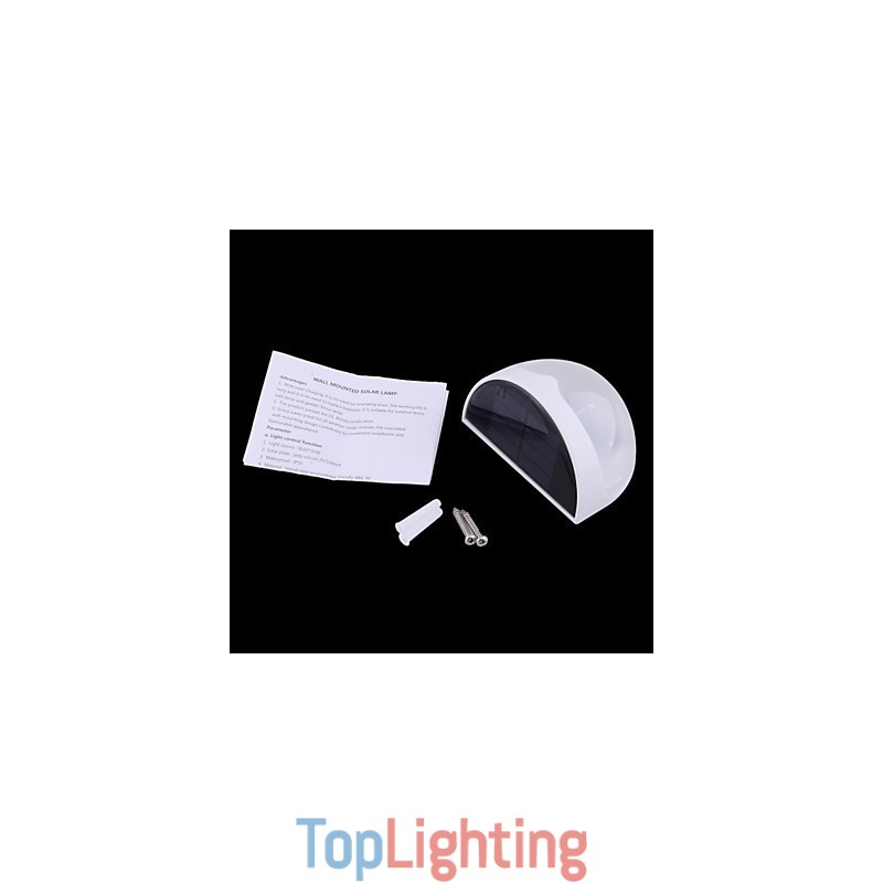 Solar Powered Waterproof IP55 Lamp White + Black