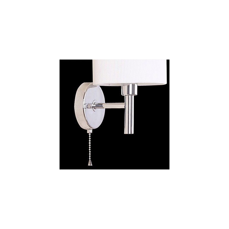 Stylish Metal and Fabric Wall Light with 1 Light in White Cylinder Feature