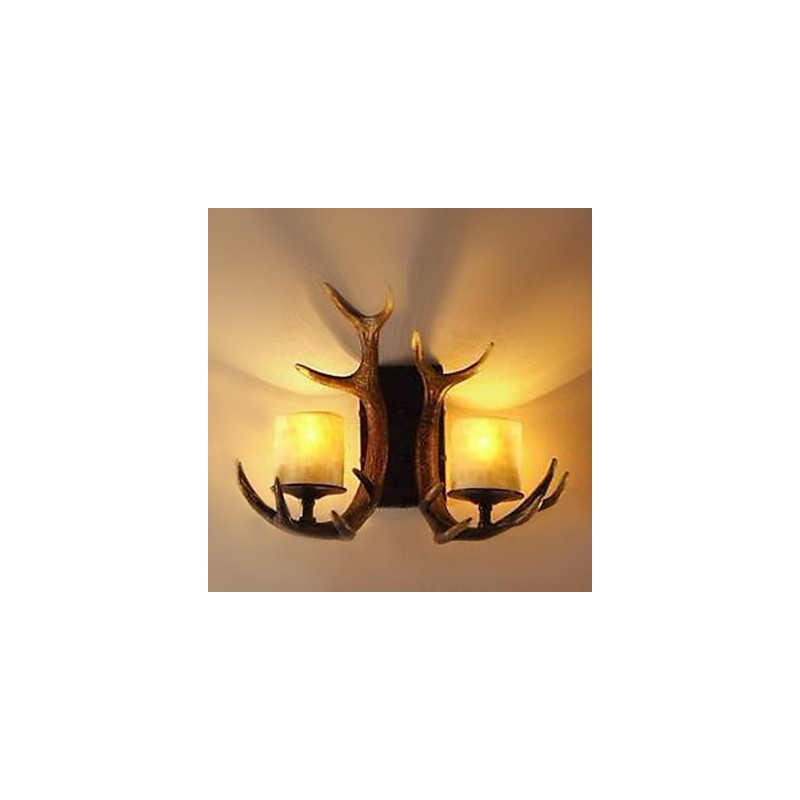 Wall Light with 2 Lights in Antlers Feature