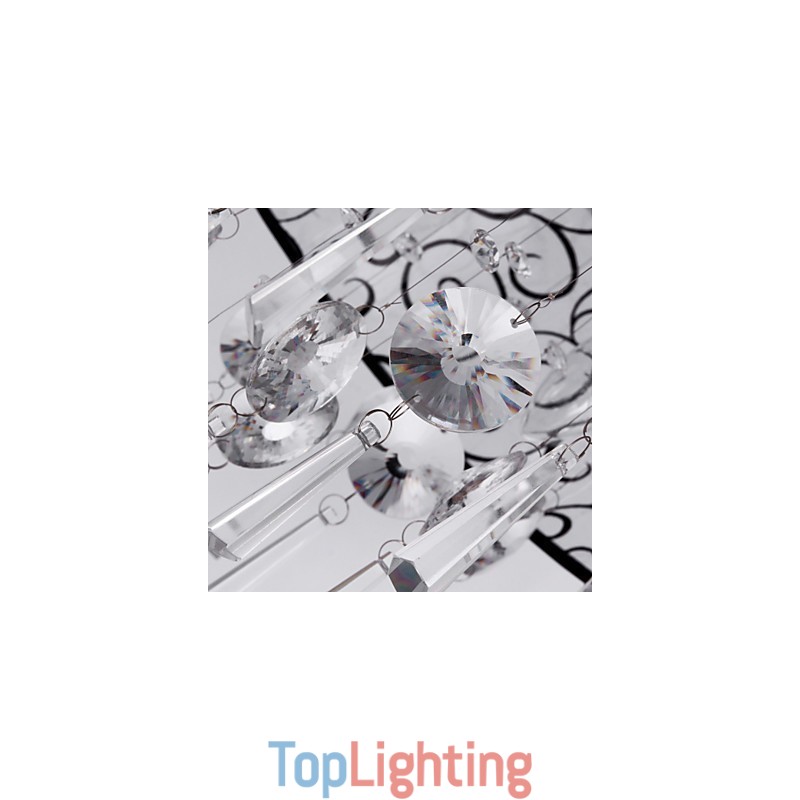 Modern Contemporary Drum Crystal Electroplated Metal Flush Mount